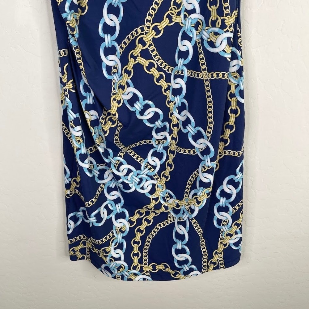 NEW J McLaughlin Catalina Cloth Chain Print Sheath‎ Dress Preppy Coastal Size M - Picture 3 of 12